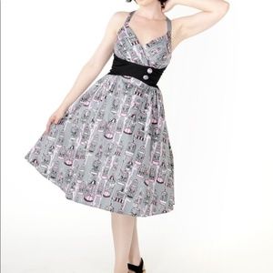 Pinup Couture Pink Grey Birdcage Zooey Dress XL